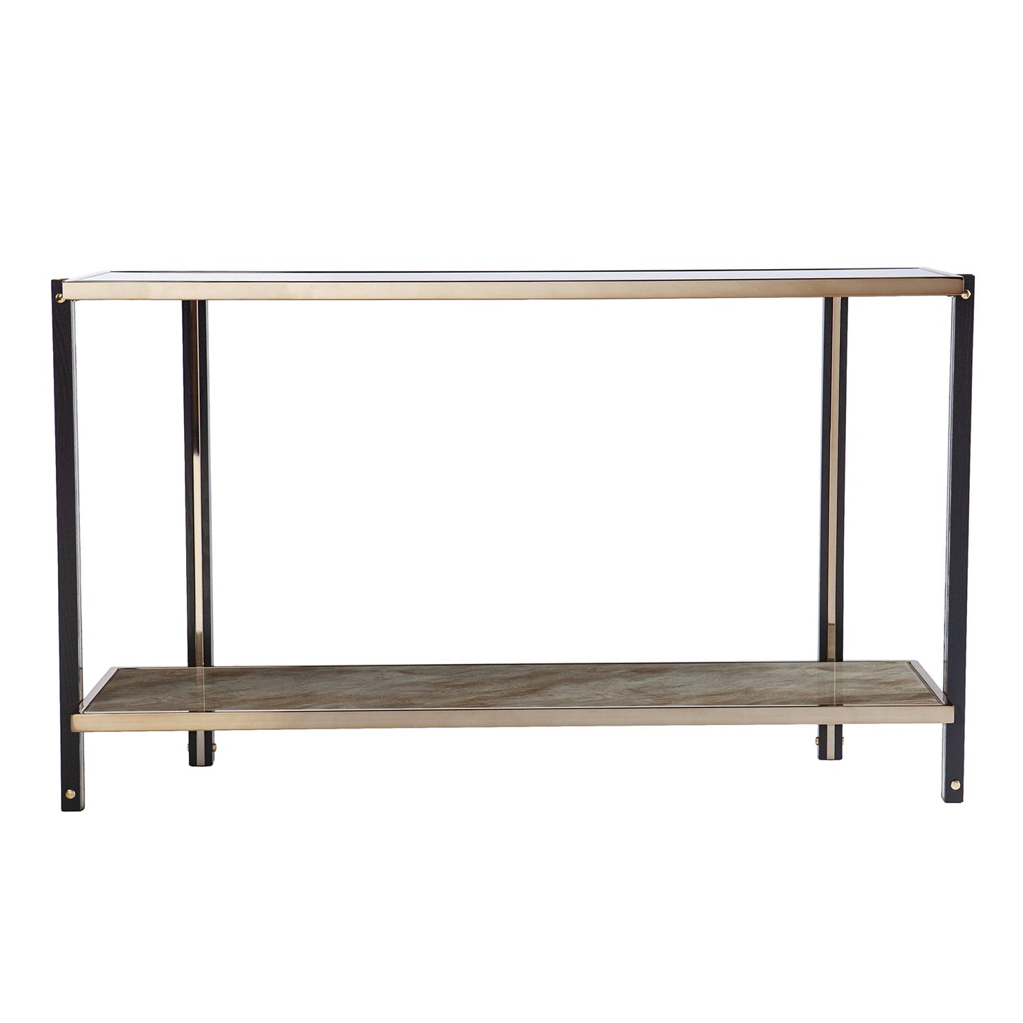 SEI Furniture - Thornsett Console Table with Mirrored Top - Transitional Design, Champagne Glass and Wood - Ideal for Entryway, Living Room (CK1131203)