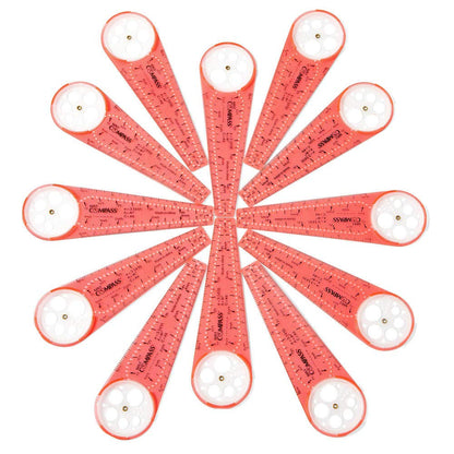 hand2mind Safe-T Math Compass, 10 in. Orange Compass Set for Geometry, Drawing Tool, Dysgraphia Tools for Kids, Circle Drawing Tool, Math Classroom Supplies (Set of 12)