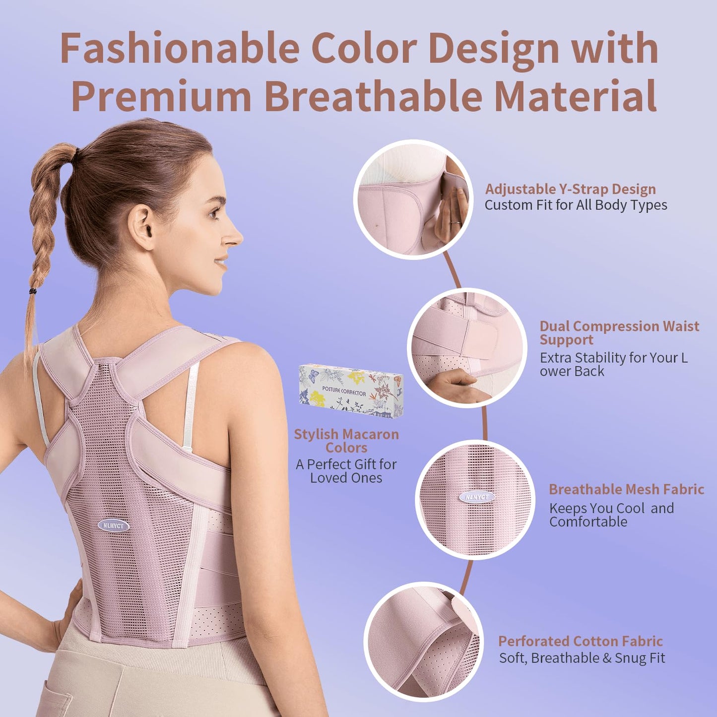 Posture Corrector for Women – 2-in-1 Back Brace with Shoulder Support, Adjustable Full Back Straightener for Upper & Lower Back Pain Relief, Hunchback, Scoliosis & Spine Alignment (S)