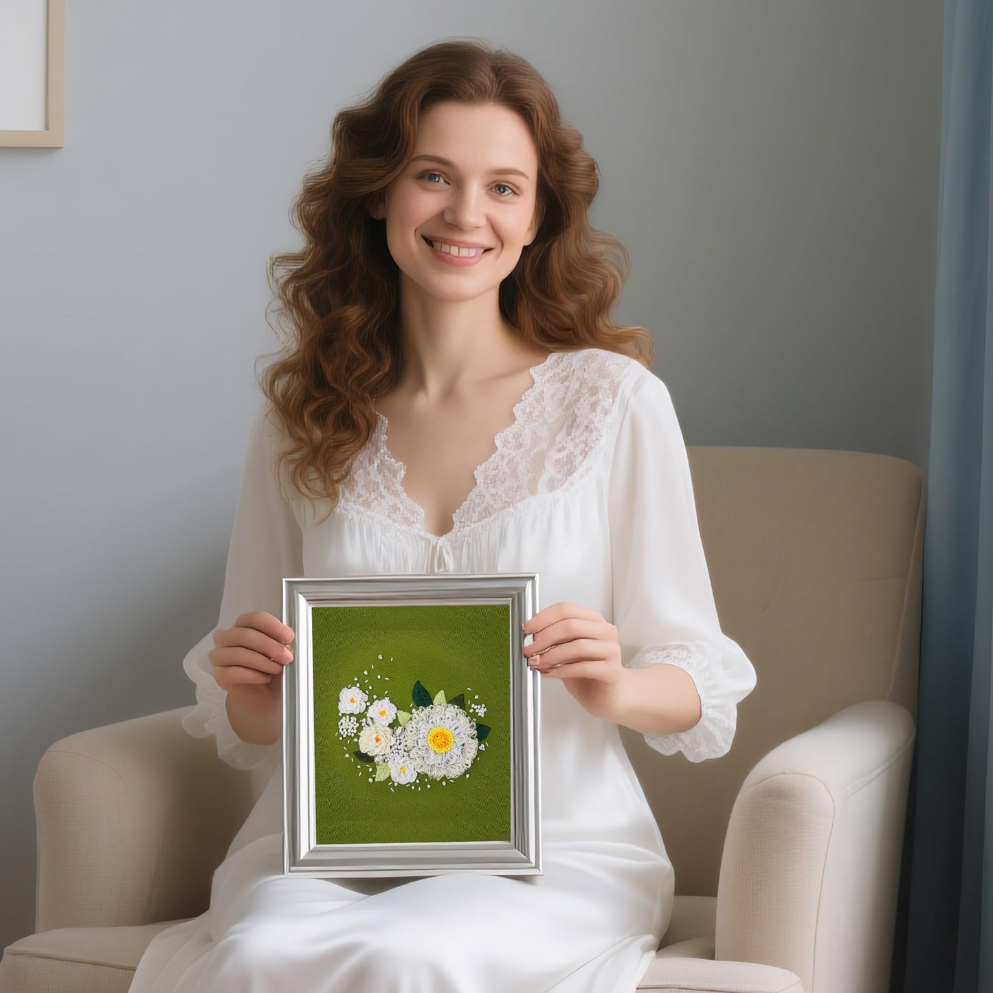 LX LERMX Embroidery Kits for Beginners, Adult Starter Cross Stitch Kit Needlepoint Complete DIY Kit with Unique Patterns, Hoop, Colorful Threads, Tools, Step by Step Instructions & Video Tutorial