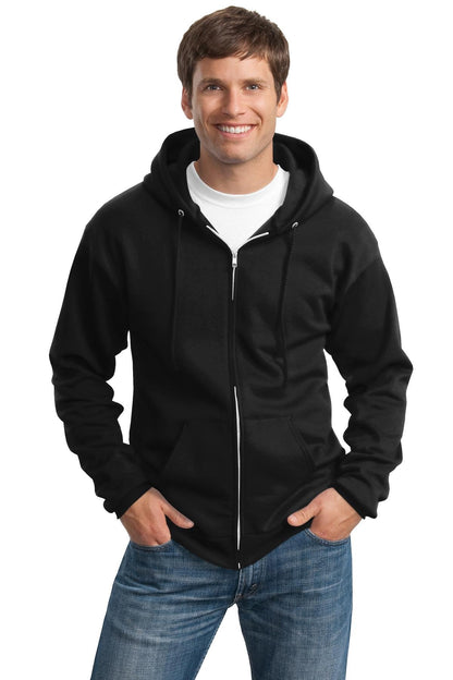 Port & Company Tall Essential Fleece Full-Zip Hooded Sweatshirt LT Jet Black