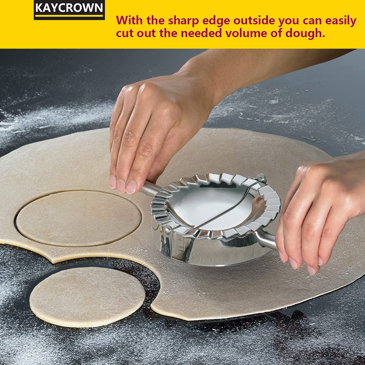 Best Utensils Stainless Steel Ravioli Mould Pierogi Dumpling Maker Wrapper Pastry Dough Cutter Kitchen Accessories (M: 4 inch)