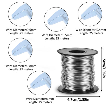 5 Rolls Jewelry Wire for Jewelry Making 18, 20, 22, 24, 26 Gauge Stainless Steel Silver Wire Kit Beading Bendable Craft Wires Tarnish Resistant Beading Wires for Making Crafts