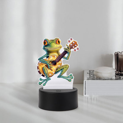 JISHSHAY Diamond Painting Night Light Diamond Art Table Lamps Gem Art LED Lights Gem Painting Desk Lamp Mosaic Kits for Adults DIY Kits for Adults with Special Shaped Crystal Frog