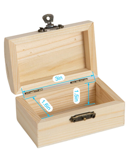 Xhqsulsclac 24 Piece Small Wooden Box Unfinished Wooden Treasure Box with Lids for DIY Crafts (3.6 x 2.1 x 1.8 inches)