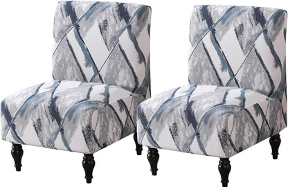 lihuitong Armless 2 Armless Armless 24) Chair Slipcover Pieces Printed Accent Chair Cover Stretch Spandex Slipper Chair