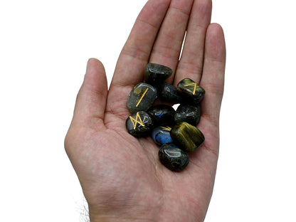 Amazing Gemstone Labradorite Crystal Runes Set of 25 Engraved Rune Stones with Runes Book PDF