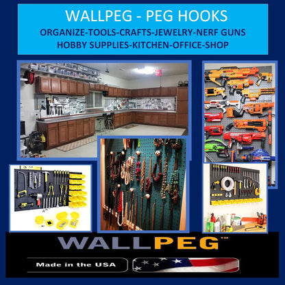 WallPeg Made in USA Pegboard Panels Garage Organization - Wall Storage Kit (PB-2 B) (2) ea - 24" x 16" Peg Board Tool Organizer Panel Set - Garage Organizer Kit