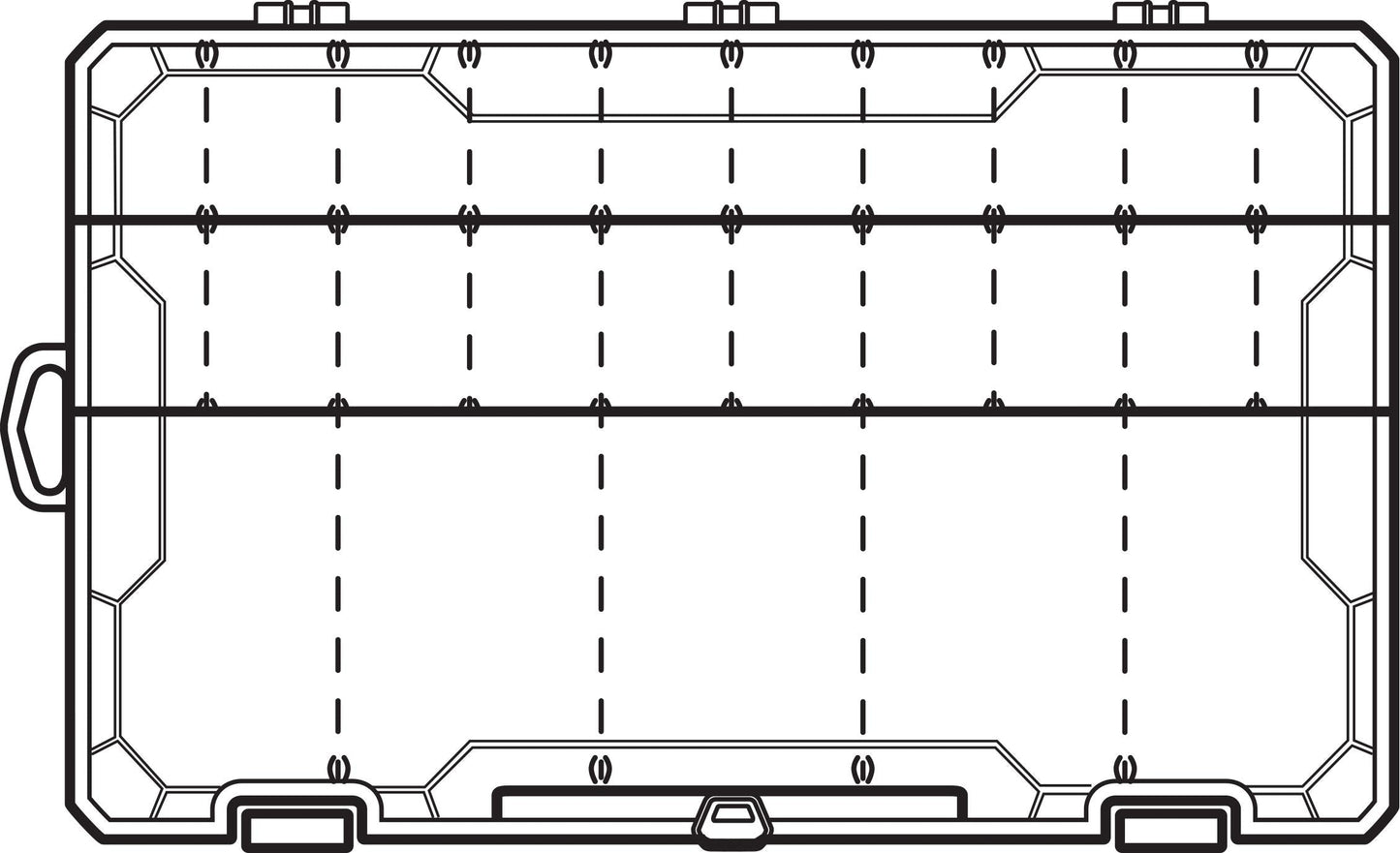 Flambeau Outdoors 5003 Fishing Tackle Box - Includes 15 Dividers, 25 Compartments, Clear Tackle Box Fishing Lure Organizer, Tuff Tainer Tackle Box with Zerust Anti-Rust Dividers
