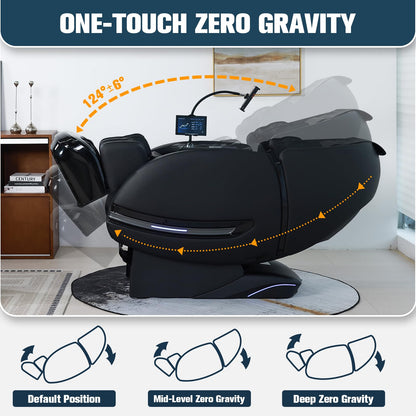 Notired Massage Chair Full Body, 2026 Zero Gravity SL-Track Shiatsu Massage Chair Recliner with 12 Auto Modes, Thai Yoga Stretch, Foot Rollers, Heated Waist & Calf, AI Control & Body Scan, L183 Black
