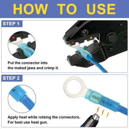 haisstronica Mini Heat Gun 350W+haisstronica 520PCS Marine Grade Heat Shrink Wire Connectors