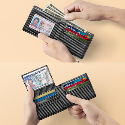 Zitahli Wallet for Men 12 Card Holder Slim Rfid Leather 2 ID Window Wallets With Gift Box Men's Accessories