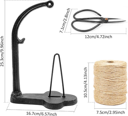Neletao Vintage Style Cast Iron Twine and Shears Set for Crafting, Gardening, Kitchen, Gift