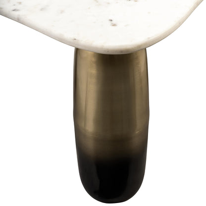 Sagebrook Home Modern Coffee Table with Square Marble Top & Sturdy Iron Legs - Accent Table for Living Room, Bedroom, Office - Elegant Contemporary Design - 16" Gold