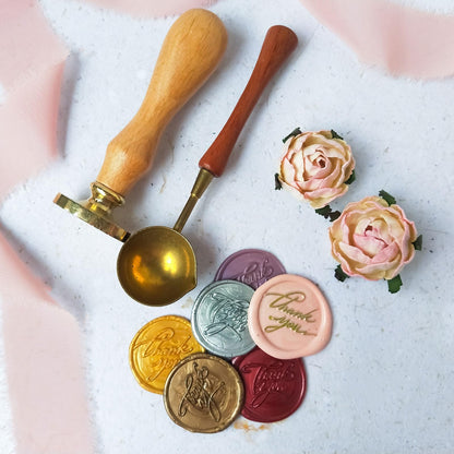 PATIKIL 40mm Blank Wax Seal Stamp, 3 Pack Round Sealing Wax Stamp Vintage Retro Brass Head for Envelope Invitation Cards