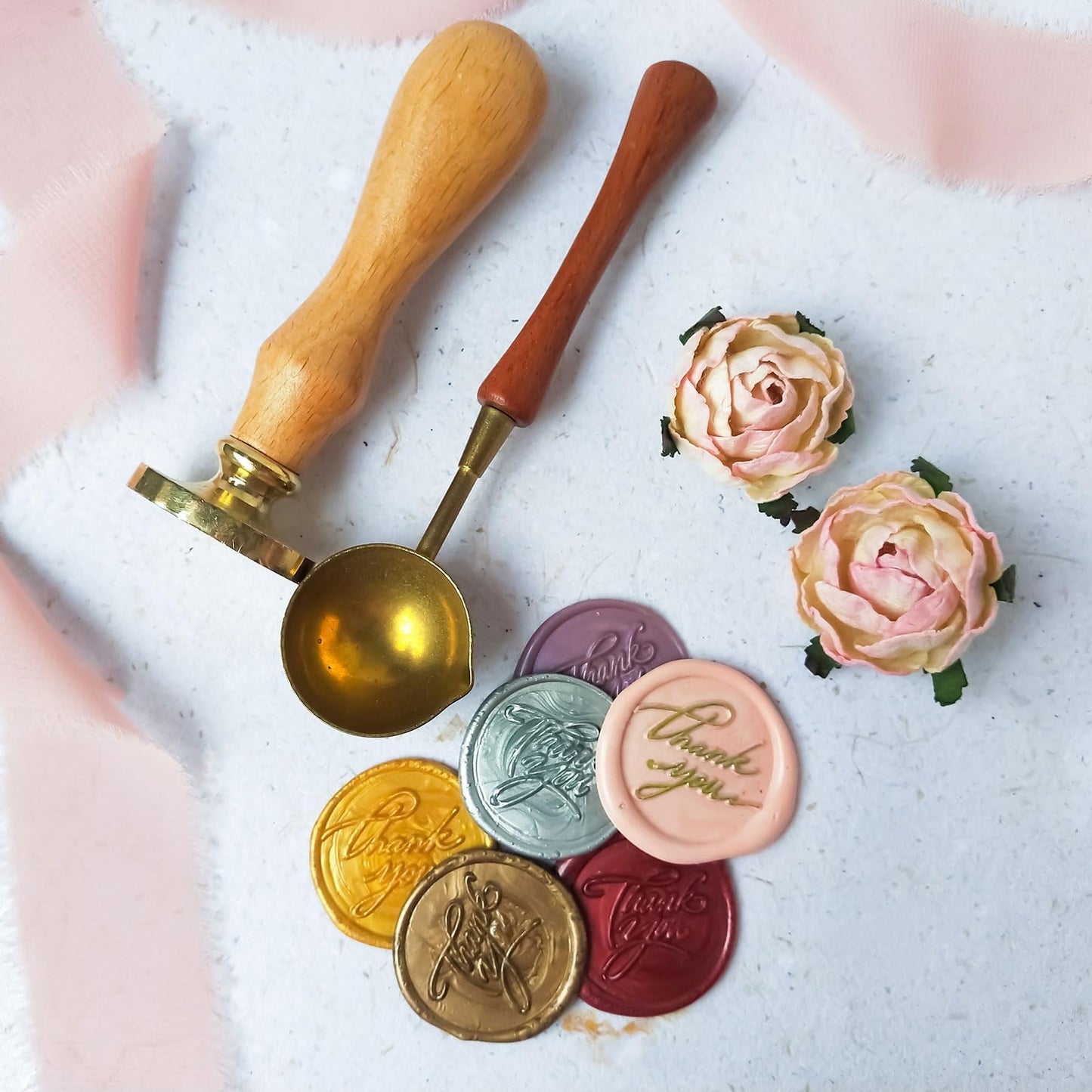 PATIKIL 50mm Blank Wax Seal Stamp, 3 Pack Round Sealing Wax Stamp Vintage Retro Brass Head for Envelope Invitation Cards