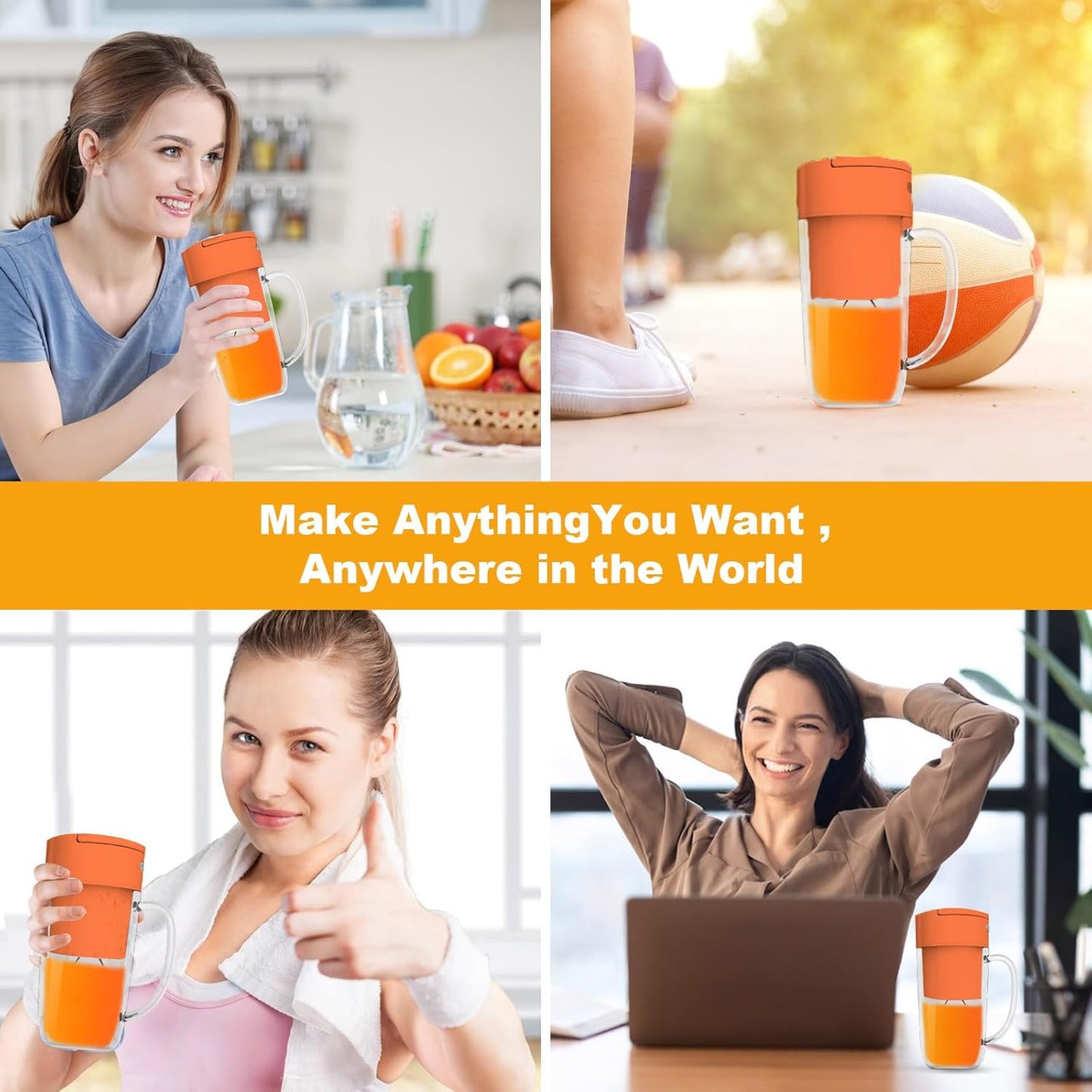 Portable Blender, 10 oz Mini for Smoothies, Fruits, and Veggies, Rechargeable USB, Easy to Clean, Suitable for