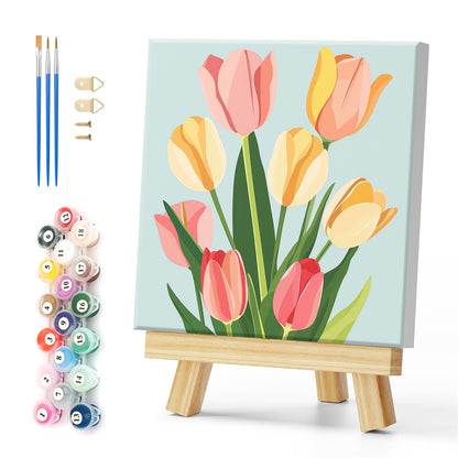 Natuyalo Framed Paint by Numbers for Adults - Colorful Flowers DIY Adult Paint by Number Kits Easy Acrylic Painting by Numbers for Beginners Art Craft Kits for Adults (12x12 Inch, Framed)