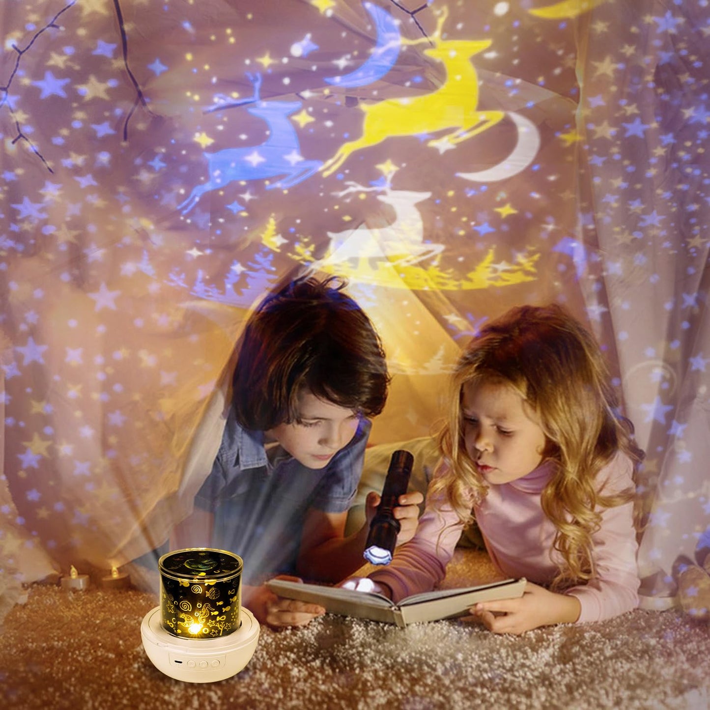 LytRdIt 21 Sets of Films, Night Lights for Kids, Star Galaxy Projector, Bedroom, Ceiling, Star Projector with 360 Rotating for Boys and Girls, Birthday, Christmas Gifts, Room Decor