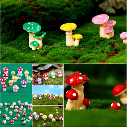 JKanruh 80 Pcs Miniature Resin Mushroom,Cute Mushrooms Fairy Garden Moss Landscape Ornaments for Outdoor Decoration,Home Décor,Cake Decoration,DIY Crafts …