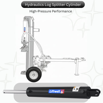 4x24 Hydraulic Log Splitter Cylinder – 4" Bore x 1.75" Rod x 24" Stroke with 1/2" NPT Ports, Welded Double Acting Hydraulic Cylinder for Wood Splitters – Heavy-Duty Log Splitter Cylinder 4x24