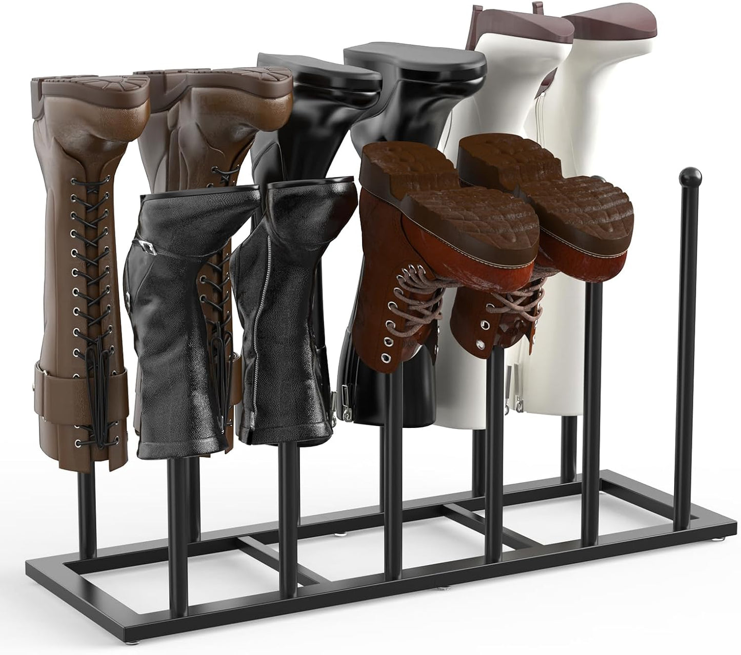 19.5 Inches 6 Closet, HzTinT Boot Rack, Boot Rack Organizer Tall Boots, Stainless Steel Boot Storage Holder, Free