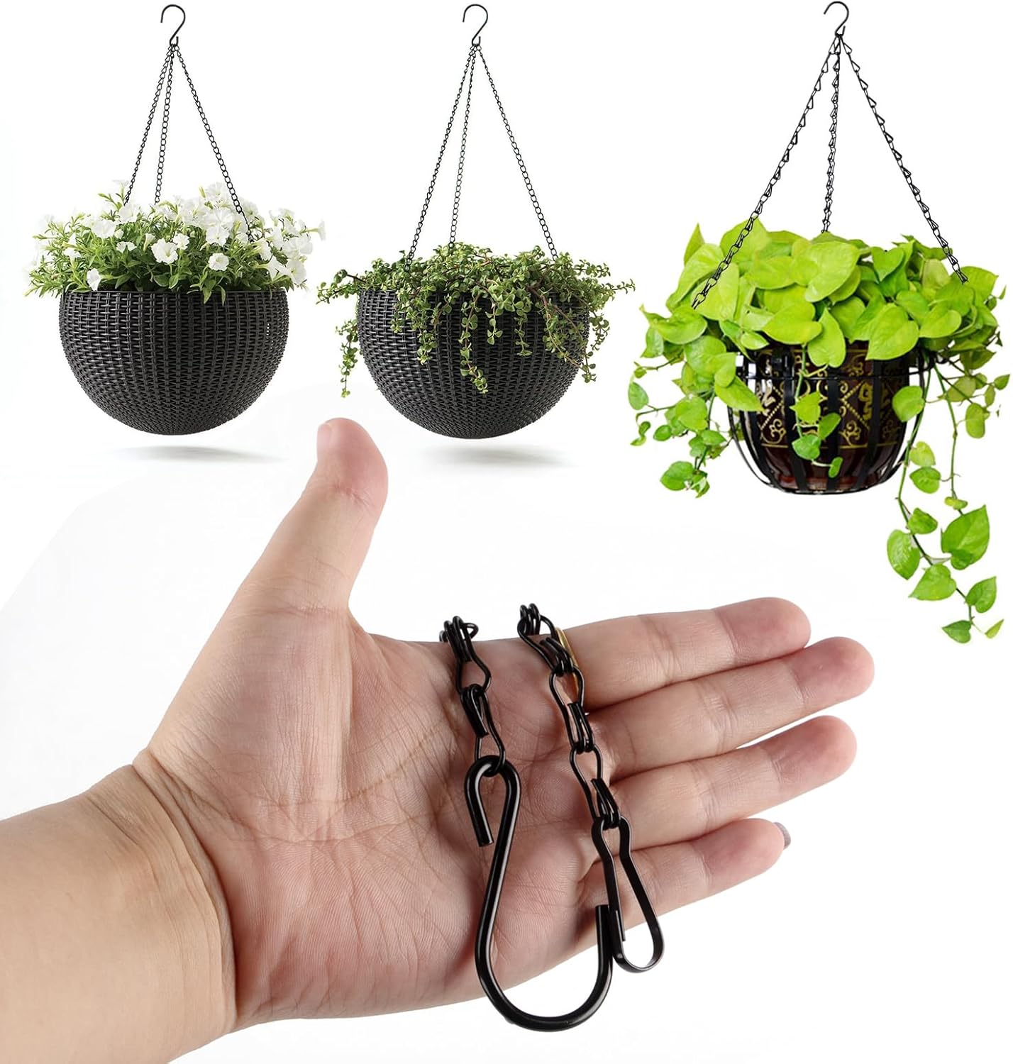 Yenmoz Metal Ant Moat Hooks, 5 Sets Feeder Hanging Chains and Brushes for Hummingbird Feeders