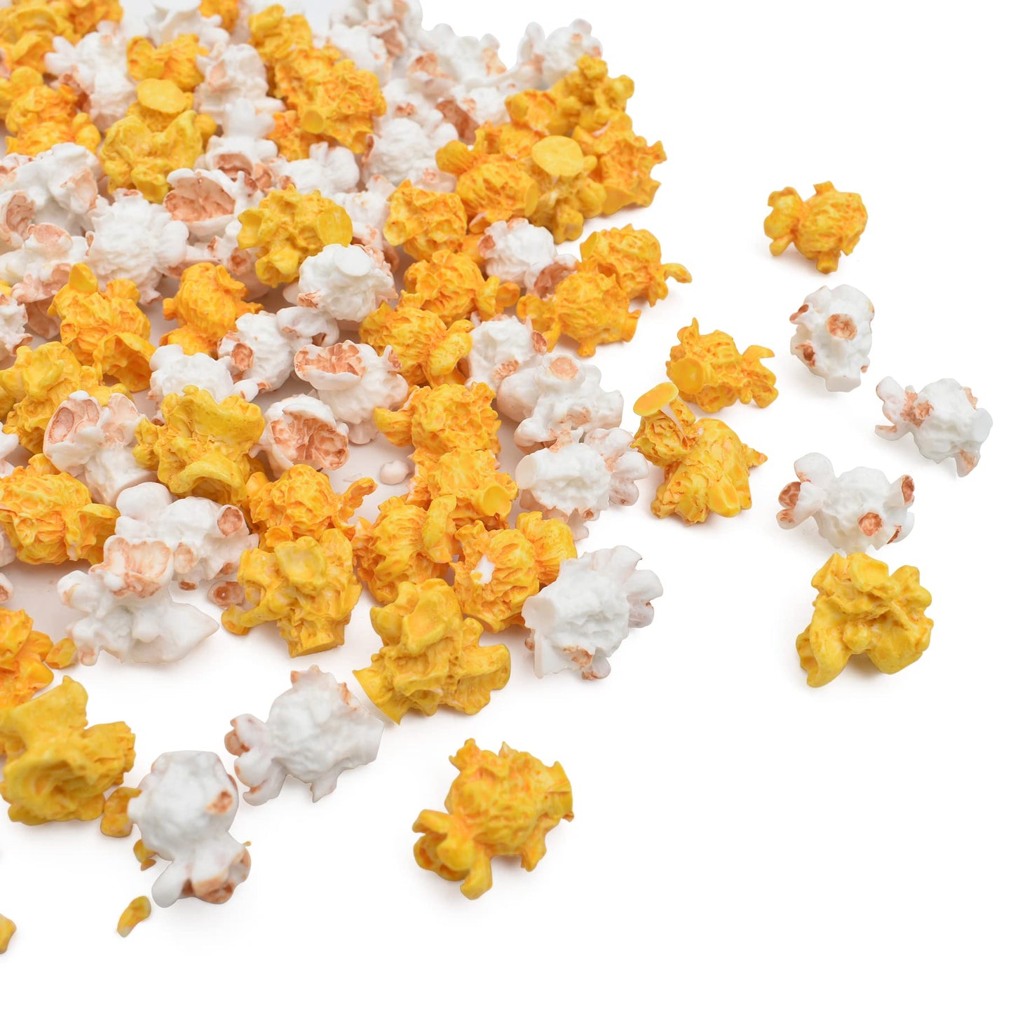 Hagao Fake Popcorn Miniature Resin Food Figurines Cute Slime Charms Handicraft Accessories for DIY Dollhouse Kitchen 60 pcs
