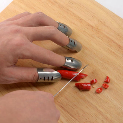 TOPINCN Finger Guard 4PCS, Stainless Steel Protector to Avoid Hurting for Cutting and Slicing