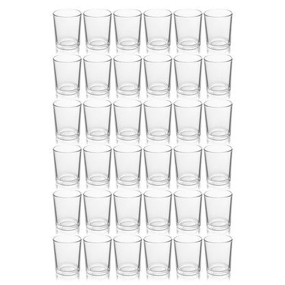 BTGLLAS 36pcs Clear Glass Tea Light Holders - Votive Candle Holders Bulk for Weddings Events - Glass Votives for Wedding Centerpieces, Christmas, Thanksgiving - Candle Accessories Decor (36, Clear)