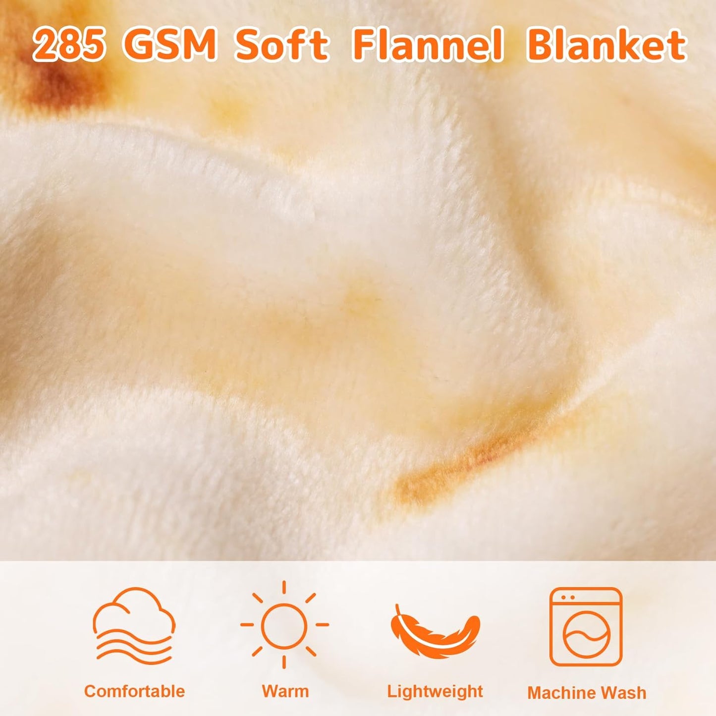 285 80 inches) CASOFU Burritos Tortilla Throw Blanket, White Elephant Gift for Adults Teens Kid Men Women, GSM Soft
