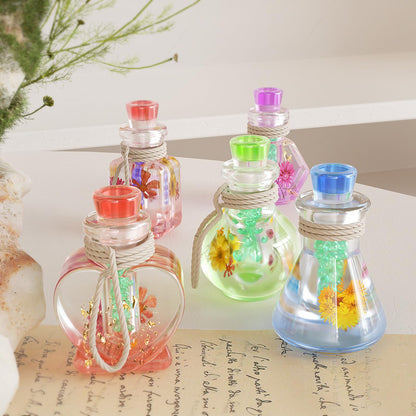 Xidmold 7Pcs Wishing Bottle Shaker Resin Molds Quicksand Bottle Container and Stopper Silicone Molds Epoxy Resin Casting Mold for DIY Jewelry Crystal Keychain Pendants