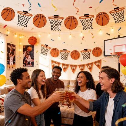 Yancan Basketball Banner Party Decorations, Basketball Theme Garland for Boy Birthday College High School Graduation Decor