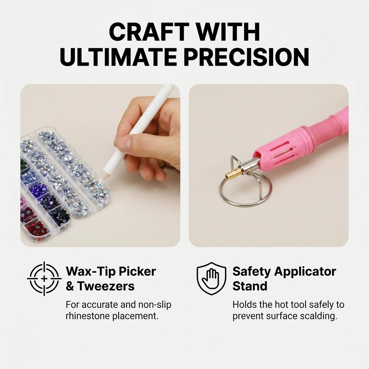 Worthofbest Hotfix Rhinestone Setter, Hot Fix Applicator Tool Bedazzler Kit with rhinestones, Kit, Hot Fixed Wand for Clothes Clothing Fabric Crafts, 5000 Pcs, AB Crystal, Clear, 3 Gems Sizes, Tips