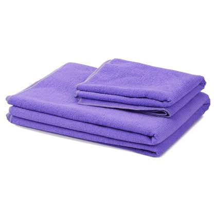 BalanceFrom GoYoga 7-Piece Set - Include Yoga Mat with Carrying Strap, 2 Yoga Blocks, Hand Towel and Knee Pad (Purple, 1/2"-Thick Mat)