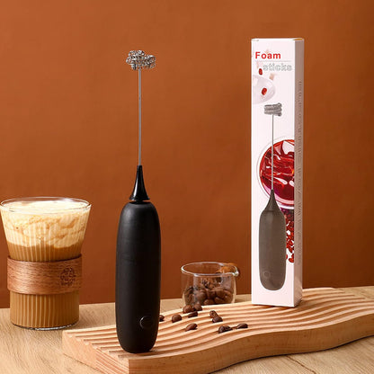 Handheld Milk Frother, Battery Operated Foam Maker, Egg Beater for Coffee, Latte, Hot Chocolate, Mini Drink Mixer