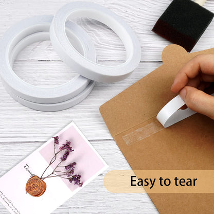 Lazydrop Double Sided Tape for Crafts Gifts Arts Photography Scrapbooking Tear-by-Hand,Paper Backing 1/2 Inch (11 Rolls)