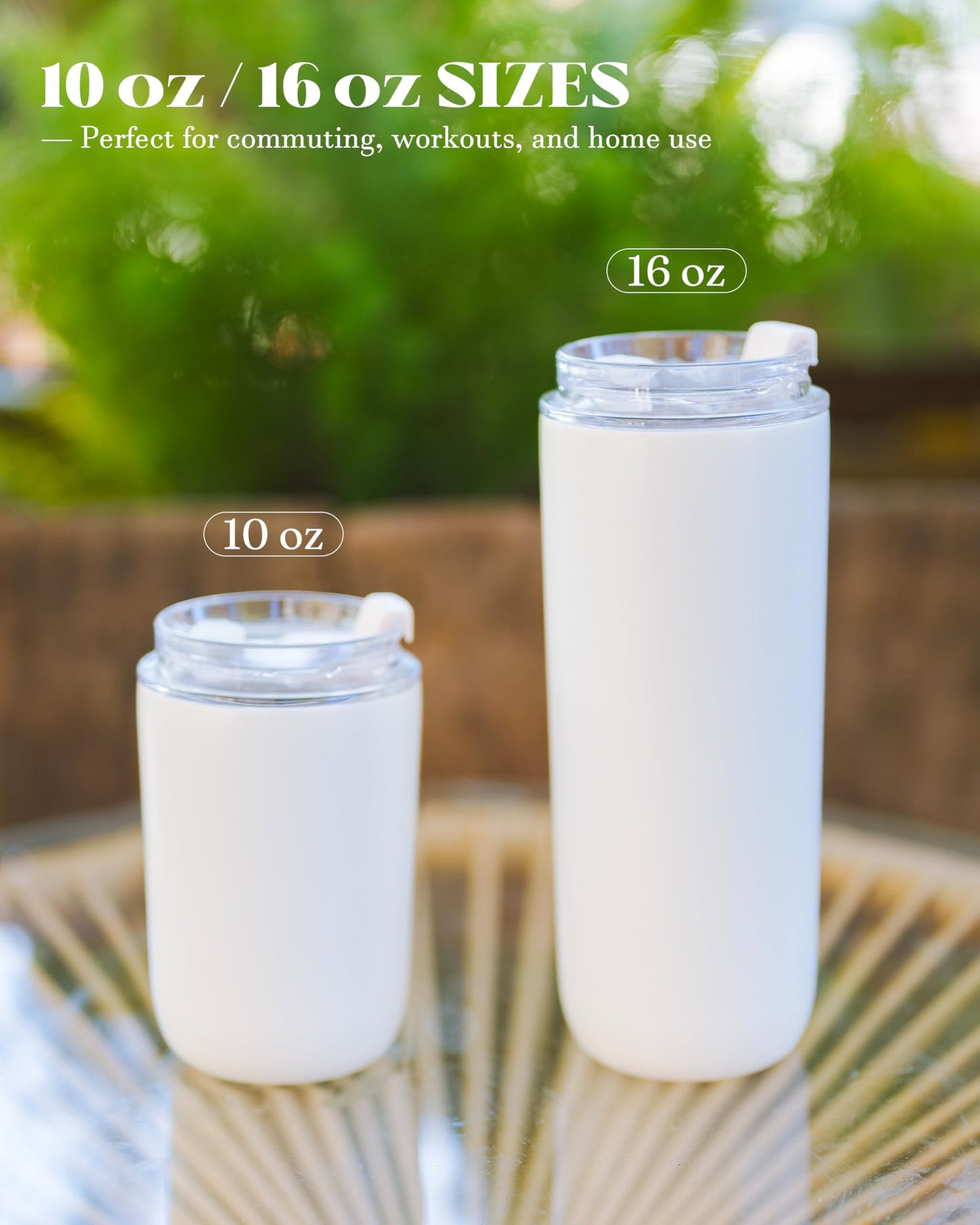 UIRZOTN 6 Pack 10 oz Sublimation Tumblers Blanks Bulk, Travel CoffeeTumblers with Straw and Lids, Reusable Cups with Lids for lced and Hot Drinks