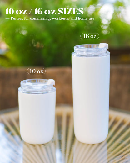 UIRZOTN 6 Pack 10 oz Sublimation Tumblers Blanks Bulk, Travel CoffeeTumblers with Straw and Lids, Reusable Cups with Lids for lced and Hot Drinks