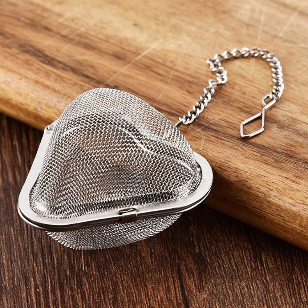 2pcs Stainless Steel Fine Mesh Seasoning Ball - Heart Shape Kitchen Tool for Soup Spice Stew Filter, Silver