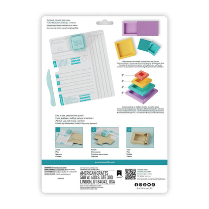 We R Makers Shadow Box Paper Punch Board - Paper Cutter Creates 2"-5" Shadow Boxes, Includes Scoring Tool - Great for Crafts, Card Making, Advent Calendars, Layered Scenes, and DIY Gifts