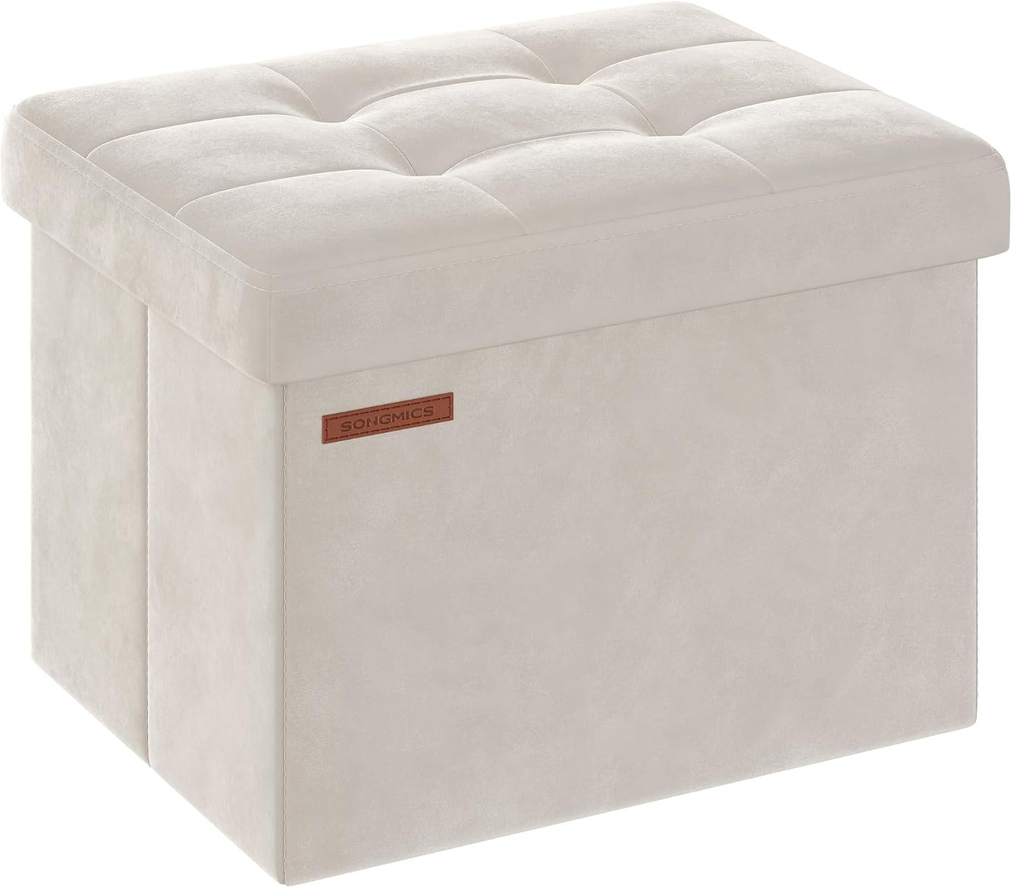 12.2 16.1 Inches 286 lb, ULSF200W01 SONGMICS Storage Ottoman, Foldable Small Ottoman Foot Rest, x Foot Stool, OAD up