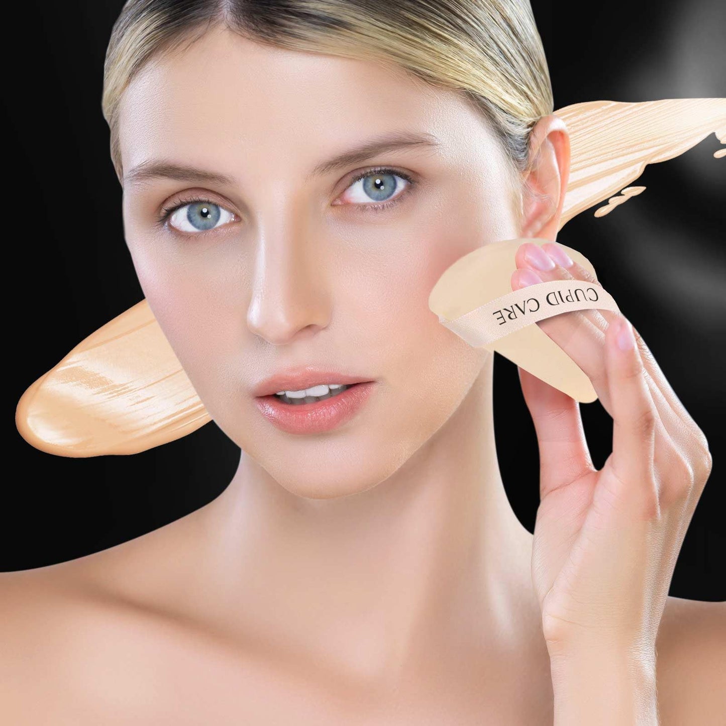 6 Pcs Triangle Powder Puff with 2 Travel Cases, Setting Powder Puffs for Face, Velour Makeup Puff for Loose Powder Body Powder, Blender Sponge Foundation Blending Sponges Beauty Tools