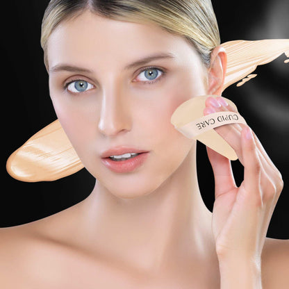 6 Pcs Triangle Powder Puff with 2 Travel Cases, Setting Powder Puffs for Face, Velour Makeup Puff for Loose Powder Body Powder, Blender Sponge Foundation Blending Sponges Beauty Tools