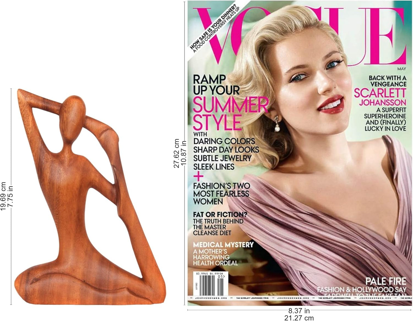 NOVICA Brown Suar Wood Yoga Sculpture, 'Yoga Stretch', 7.75" Tall