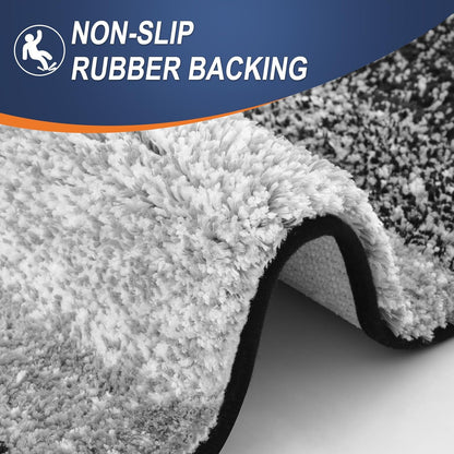 OLANLY Bathroom Runner Rugs - Extra Soft Microfiber, Quick Dry & Machine Washable | 47x24 Inches, Black