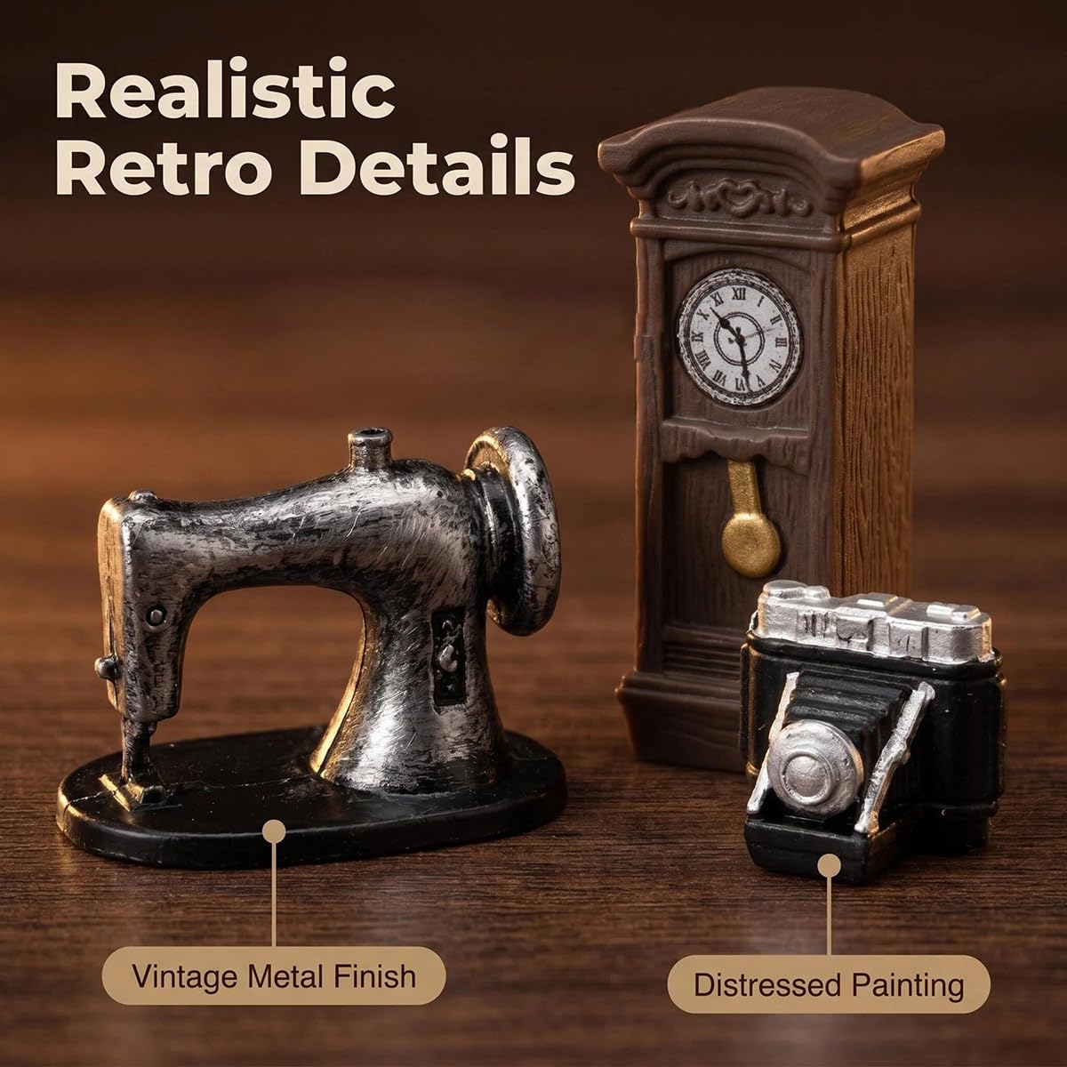Miniature Home Appliances Retro Furniture - 15Pcs 1inch Mini Simulated Resin Camera Telephone TV Figurines Models Ornaments for DIY Diorama Micro Landscape Craft Accessories Decor
