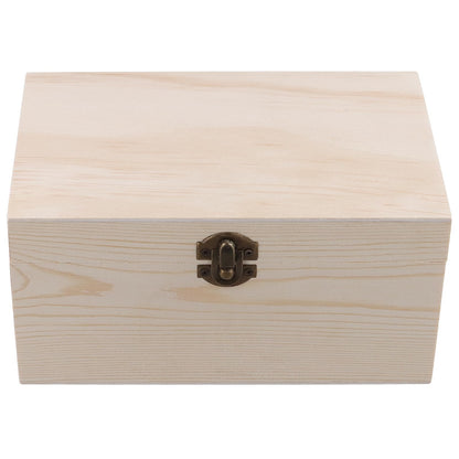 FUNSUEI 4 PCS 7.9 x 5.1 x 3.9 Inch Wooden Box with Hinged Lid, Unfinished Wood Box, Wooden Boxes for Crafts for Jewelry, DIY Craft, Storage, Gift