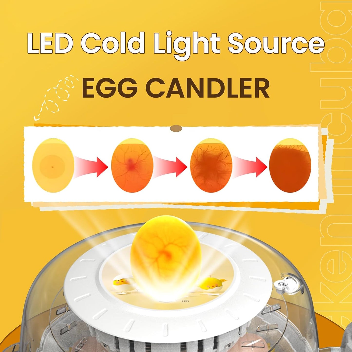 8 360 Egg Incubators for Hatching Eggs, Incubator for Chicken Eggs Degree View, Automatic Egg Turner and Egg Candler