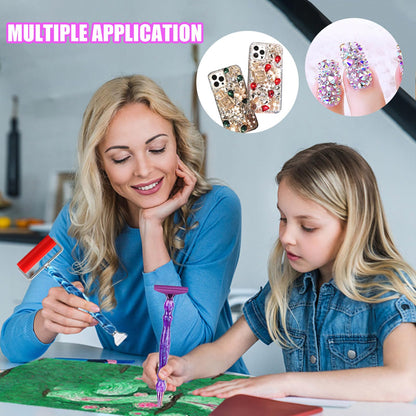 Heyseri Diamond Painting Pen, “Screw Tip, Tighter Hold”, Diamond Art Pen with Screw Thread Metal Tips, Tight Grip, 6 Painting Glue Clay